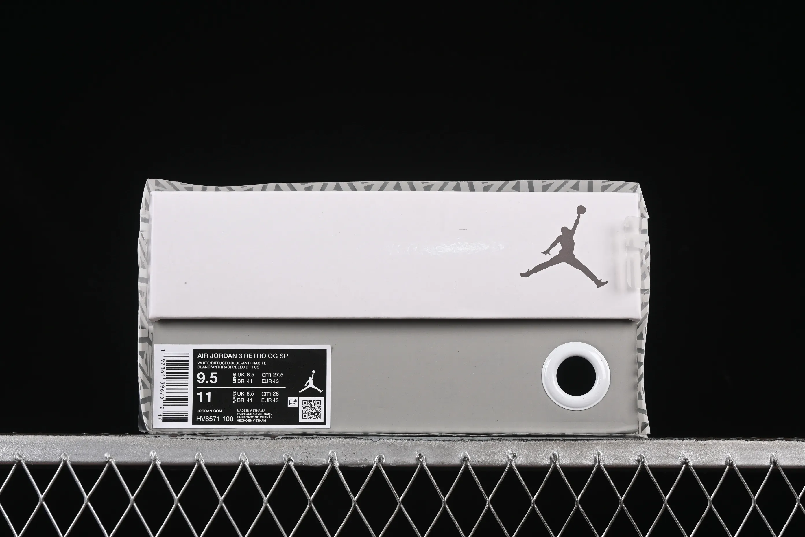 All categories Air Jordan Jordan series basketball shoes Air Jordan 3 OG version Air Jordan 3 Retro OG SP "Diffused Blue" AJ3 Joe 3 white and blue cement HV8571-100